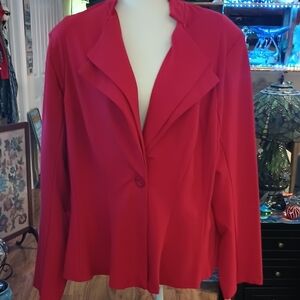 New Hybrid & Company Red Blazer Jacket Classic Tailoring